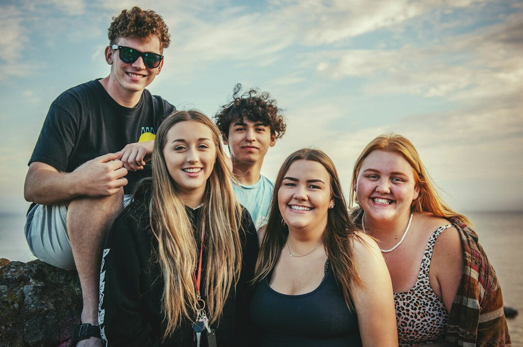 group of friends laughing