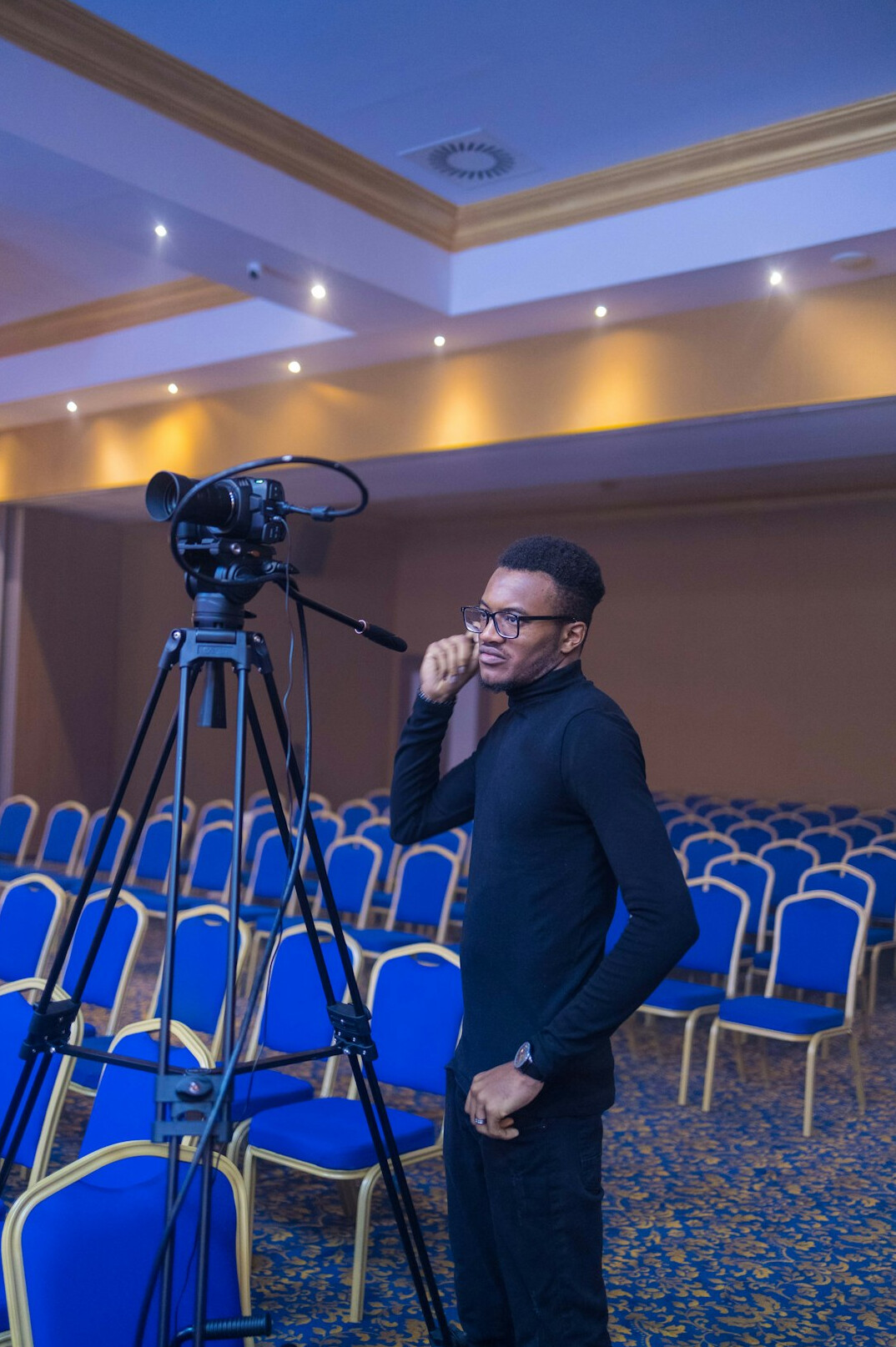 tv presenter on stage