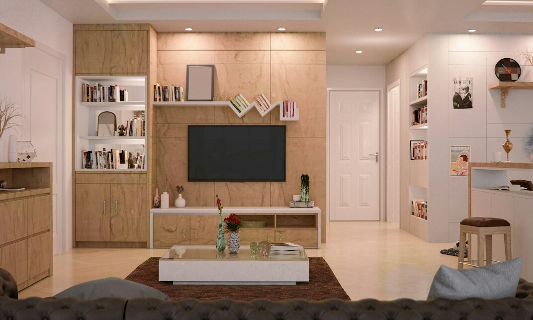 modern living room with tv