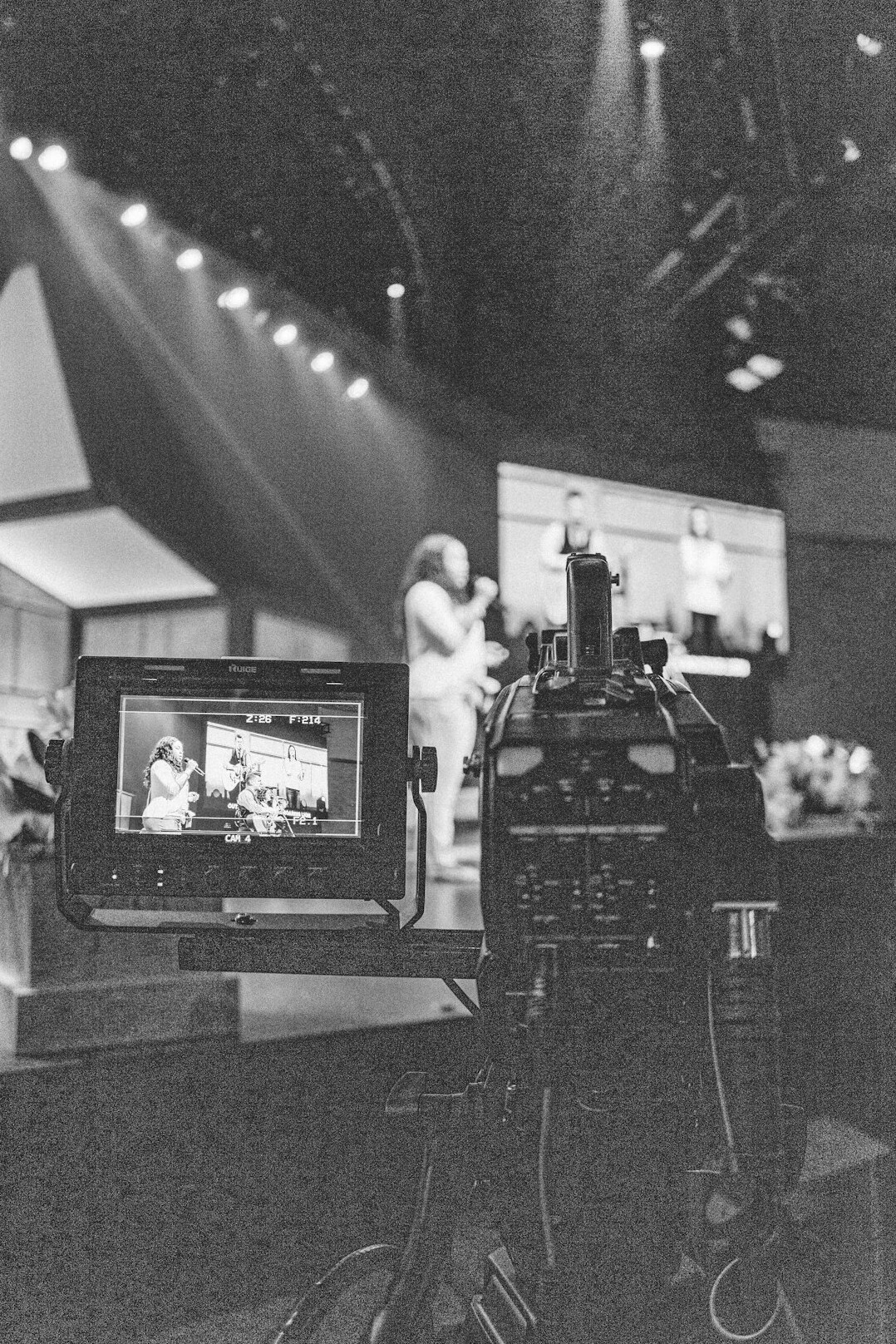 tv presenter on set